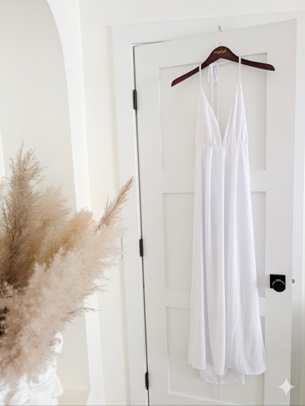 White Wrap Dress Maxi SMALL